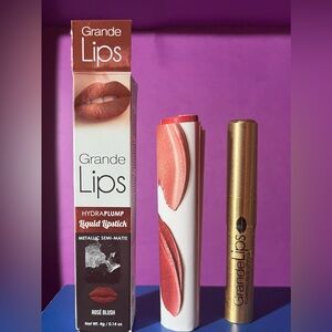 Grande Lips Hydraplump Liquid Lipstick - Metallic Semi-Matte Rose Blush